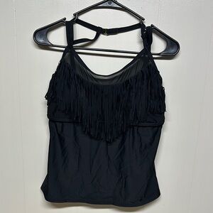 Catalina Black Fringe Swim Tankini